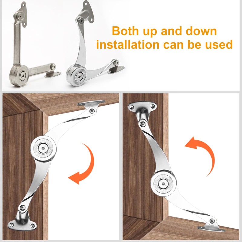 2 Pcs Folding Lid Support Hinge Heavy Duty with Mounting