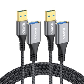 USB Extension Cable 3ft Pack of 2, 5Gbps/60W Data Transfer & Charging Sync USB Type A 3.0 Extender Male to Female for Monitor Phone Charger Mouse Keyboard SSD Flash Drive Camera Printer and More