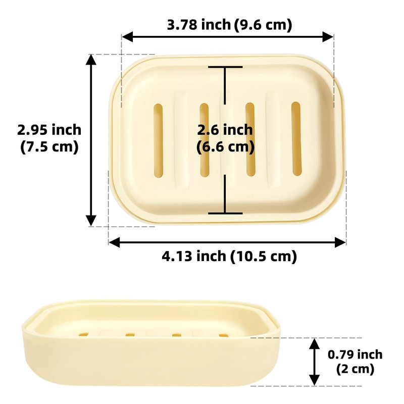Double Layer Draining Soap Dish, Plastic Dishwashing Sponge Soap Holder