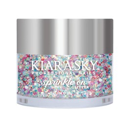 Kiara Sky 3D Glitter Nail Art | Sprinkle On Collection 1 oz | Mix with Acrylic, Gel Polish or dip Powder | Eerie-Descent (Iridescent)