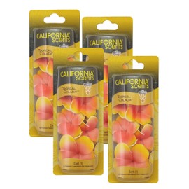 California Scents Scented Necklace, The Perfect Lei for Your Car - Hanging Flower Air Freshener (4 Packs, Tropical Colada)