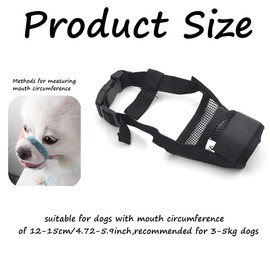 2Pcs Dog Muzzle for Small Dog Breathable Mesh with Adjustable Loop Design Black Dog Muzzle