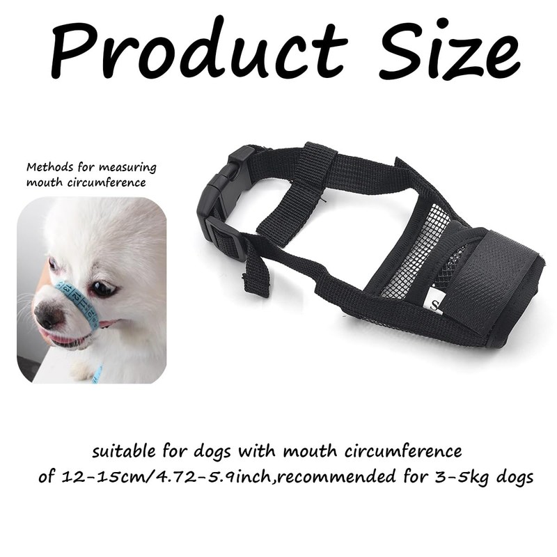 2Pcs Dog Muzzle for Small Dog Breathable Mesh with Adjustable