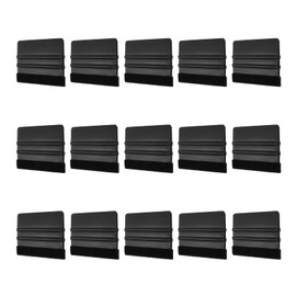 HARFINGTON 15pcs Vinyl Squeegee, Felt Edge Vinyl Wrap Decal Squeegee Tool, 4-Inch Car Vinyl Film Scraper Plastic Squeegee for Car Wrap, Sign Making, Window, Black, Rectangle