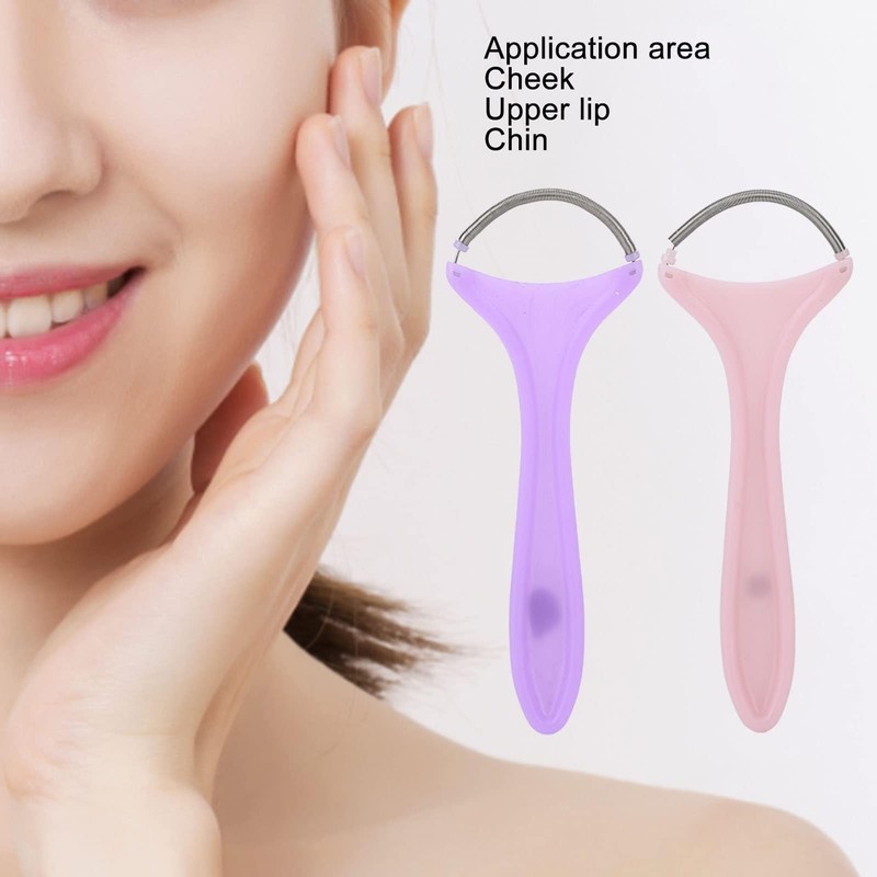 Agatige 2PCS Spring Facial Hair Remover, Manual Portable Threading Face