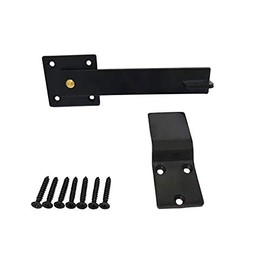 QCAA Heavy Duty Bar Door Farm Gate Latch, 5.5", Steel, Matte Black, 1 Pack