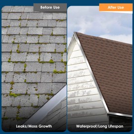 Aluminum Roll Flashing, 40'' x 50' Metal Roofing Roll for Roof and Garden, Prevents Roofing Stains, 0.019-inch/0.3 mm Thickness (26GA) Roof Strip for Moss and Mildew Prevention