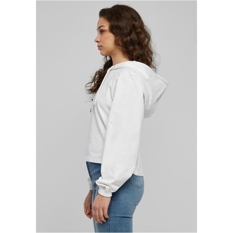 Urban Classics Tb5401-Ladies Heavy Short Hoody Felpa con Cappuccio, Bianco,