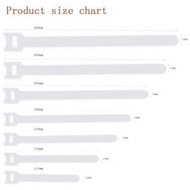 YOFASEN 50pcs Cable Strap Colorful - 12x300mm Cord Cable Management Cable Ties Reusable - Wires Organizer Cable Ties Tidy Wrap