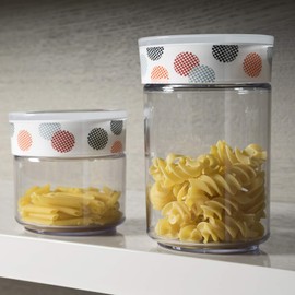 Omada Design 35 fl oz (1 L) Plastic jar, Sealed with Gasket and with indelible Decoration, Plexart line,Vintage Signs.