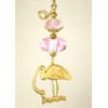 Brass Flamingo with Pink Glass Ceiling Fan Pull Chain