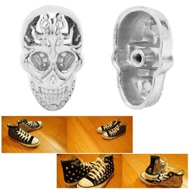 Pack of 20 Silver Skeleton Ghost Rivets, 15 mm DIY Punk Skull with Bone Rivets Luggage Accessories, Gothic Ornaments for Leather Rivets Tool