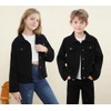 Cromoncent - chamarra vaquera clásica para niños y niñas, negro