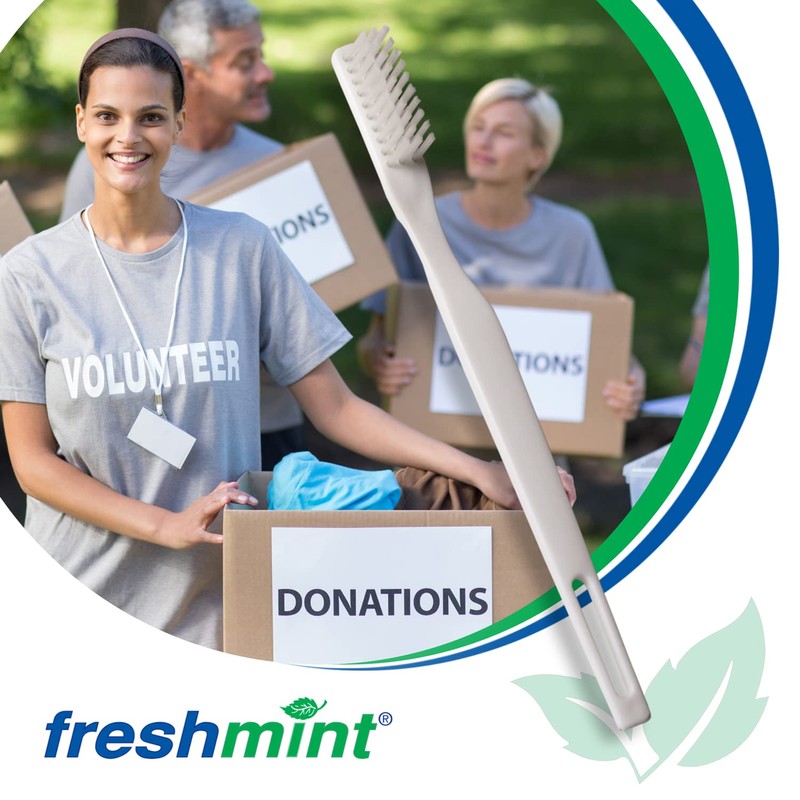 FRESHMINT Individually Wrapped Bulk 30 Tuft Adult Toothbrush (144 Pack)