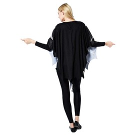 ReneeCho Women's Spiderweb Poncho, White, Onesize