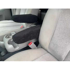 Auto Armrest Covers- Fits The Kia Sedona 2000-2014 Fold Down Armrest Covers for The Front Bucket Seats Fleece Fabric-1 Pair (L) Black