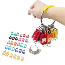 Yoidesu Llavero de Gran Diámetro con 30 Etiquetas de Colores, Organizador de Llaves Compacto y Liviano, Fácil de Identificar y Administrar, Materiales Duraderos para Casas, Oficinas,
