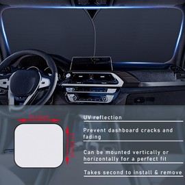 Ziciner 2 PCS Car Windshield Sun Shade, Auto Sun Heat and UV Rays Blocker, 28"×31" Foldable Automotive Front Window Sunshade Protector, Universal Vehicle Interior Accessories (Silver-M)