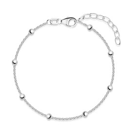 MATERIA by Matthias Wagner SA-88 Women's Bracelet 925 Silver Delicate Ball Bracelet, Sterling Silver