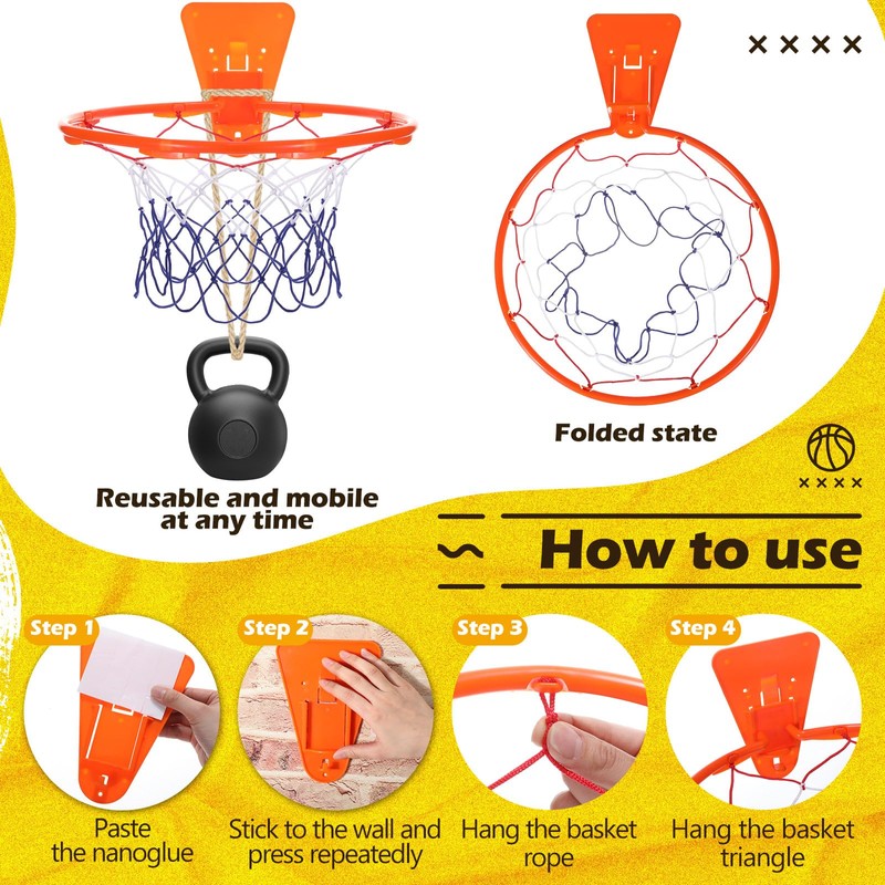 Silipull Silent Basketball and Hoop Set Soft Foam Indoor Basketball