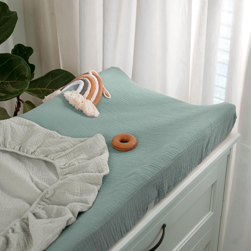 lulumoon Baby Changing Pad Cover: Muslin Diaper Changing Table Pad