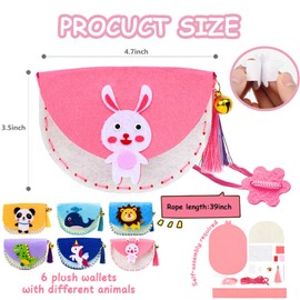 Omnikryp Pack of 6 Sewing Craft Set, Sewing Kit Children from 6 Years, AllesKönnerBox Sewing for Children, Educational Beginners, DIY Sewing Kit, Animal Shapes with Plastic Needles, Embroidery Thread