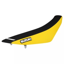 Enjoy MFG 1993 1994 1995 SUZUKI RM 125 RM 250 Gripper Seat Cover YELLOW/BLACK TOP Logo #80
