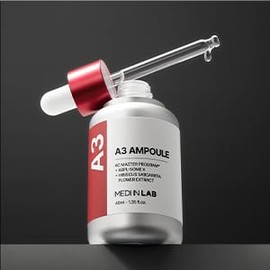 MEDIINLAB A3 Ampoule, Oil Control Serum for Face with Hibiscus Extract, 1.01fl.oz/30ml, Clarifying Essence for Sensitive Skin, Trouble care, Reduces appearance of blemishes, Korean Skincare