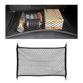 ZNDAW Elastic Cargo Net for SUV, 31.5 × 23.6 inch Stretchable Mesh Trunk Bed Net with ABS Hooks, Adjustable Luggage Netting Cover Rear Cargo Organizer for Vehicles, Car Accessories