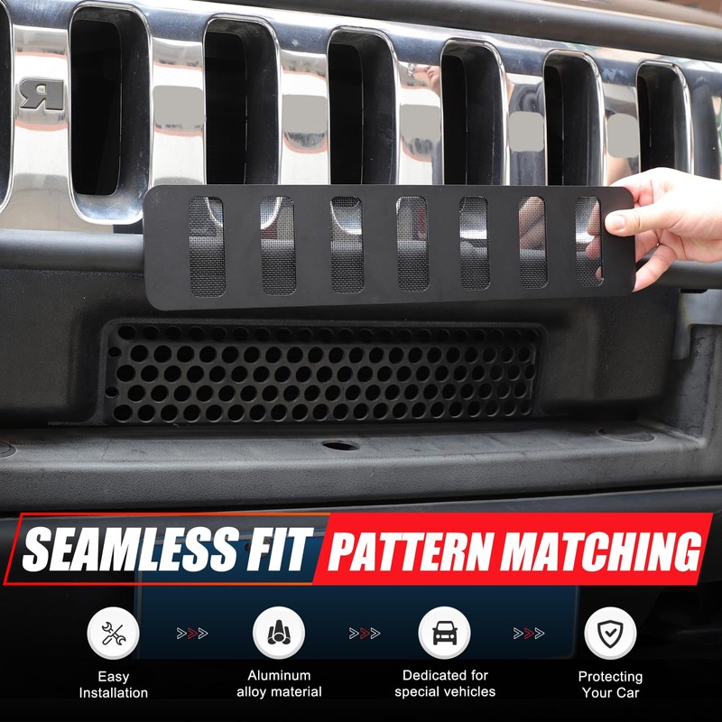 PIUGILH Front Bumper Lower Grille Cover Compatible with Hummer H2