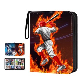 TsuiWah Baseball Card Binder,900 Pocket Zippered Trading Card Binder,3 Ring Collector Album for Baseball, Sports Cards, Secure Organizer Storage for Kids & Adults