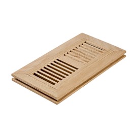 Razo Red Oak Wood Flush Mount Floor Register Vent Cover, 4x10 Inch (Duct Opening), 3/4 Inch Thickness, with Damper, Unfinished