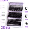 270Pcs Volume Cluster Lashes 100D+120D+150D 12-18mm Individual Eyelash Clusters Extensions