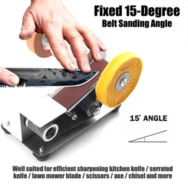 Electric Belt Sander, Multifunctional Knife Sharpener, 7 Adjustable Speed Bench Grinder Sander Tool for Serrated & Kitchen Knife Blade Scissors Woodworking Plastic Metal, 30x Sanding Belts