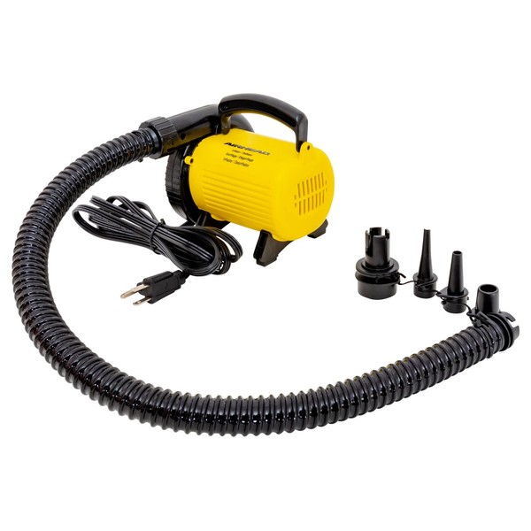 Airhead High Pressure Air Pump, 120V, Quickly Inflates/Delates Tubes, Boats, Rafts, Yellow/Black