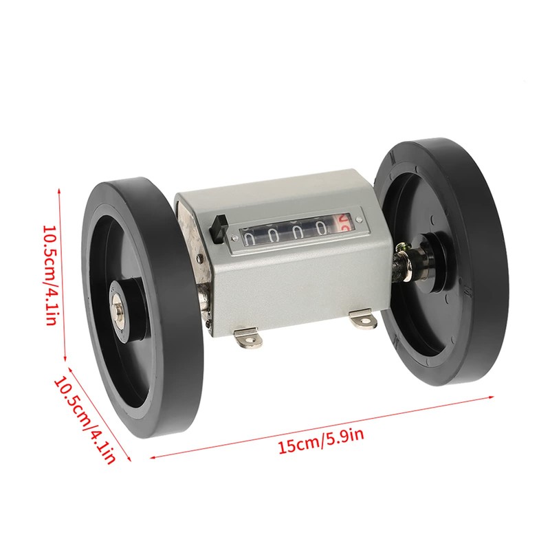Meter Counter, Rolling Wheel 5 Digits 0-9999.9 Length Counter Max