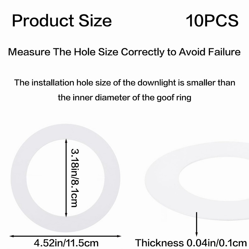 10pcs Goof Rings, Recessed Light Trim Ring, ID 3.19", OD