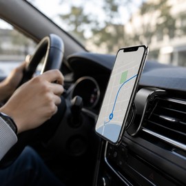 Magnetic Car Phone Holder for Air Vent – 360° Rotating Aluminum Alloy Mount for 4.0–6.7 Inch Smartphones & GPS Viewing