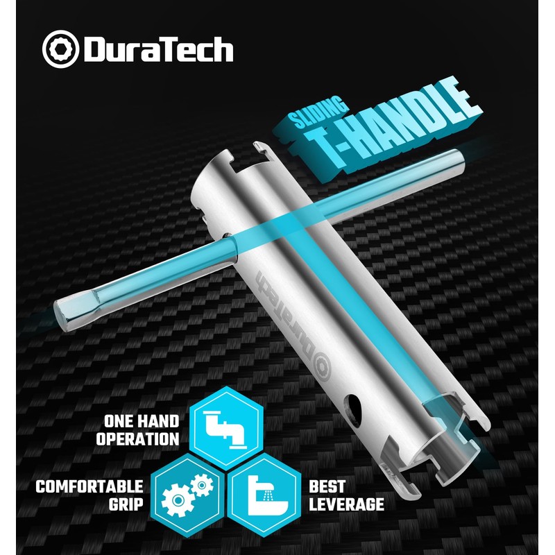 DURATECH Long Reach Basket Strainer Wrench, Universal Sink Strainer Wrench