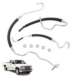 Power Steering Pressure Hose Diesel Return Hydroboost Compatible for Sierra Silverado 2500 3500 2001-2006 6.6L V8 Turbo 2001-2006 Replace OE Part#3401260 3401271 3401941 365453 358980