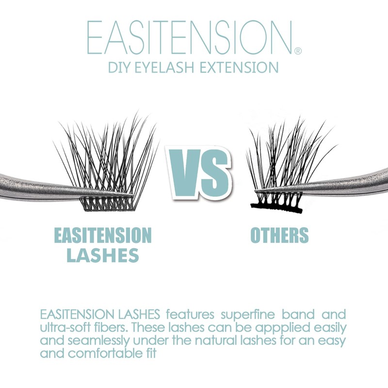 DIY Eyelash Extension, 3D Effect Individual Glue Bonded Lash Clusters