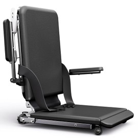 Upgrade Steel Electric Lift Chair with Advanced Wheels and PU Cushion, Floor Lift for Elderly, Support Up to 400 LBS, Safety Seat Belts and Handrails, Suitable for Home or Care Facilities Use, Black