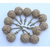 Nautical.Gift.Decor 12 x Knot Nautical Jute Rope Drawer Door Knobs