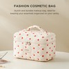HBselect Quilted Makeup Bag for Women, Floral Cotton Cosmetic Bag