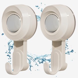 BONIORRI Suction Cup Hooks - Heavy Duty Suction Cup Hooks for Shower, Glass Window and Wreaths - Stylish, Strong, Easy Installation and Reusable Suction Hooks. 2 Count (Pack of 1)