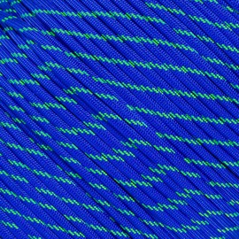 West Coast Paracord Multi Color Nylon Military Paracord 550 Type III 7 Strand Utility Cord Rope - 100 Foot Hanks (Electric Blue with 3 Neon Green Tracers)
