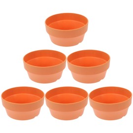 6pcs Round Flower Pot Pot with Saucer Succulent Plant pots Plastic Succulent Pot Garden Flower Pot Bonsai Planter Succulent Planting Bowl Clay pots Shallow Basin Miniature