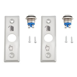 VGOL 2Pcs Door Access Control Switch Stainless Steel Press Exit Release Switch 3A/36VDC for 28mm Width Narrow Door Frame, 91x28mm