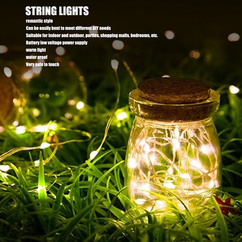 4pcs LED String Lights 5.3m 52pcs Lamp Beads Warm Lighting