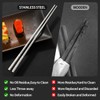 5 Pairs Metal Chopsticks, 316 18/10 Stainless Steel Chopsticks with
